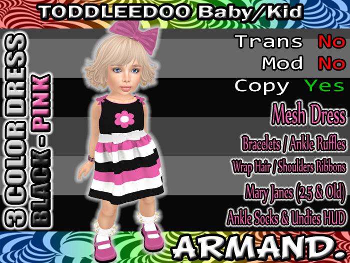 --ARMAND-- 3 COLOR DRESS - BLACK-PINK