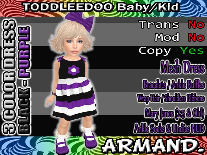 --ARMAND-- 3 COLOR DRESS - BLACK-PURPLE