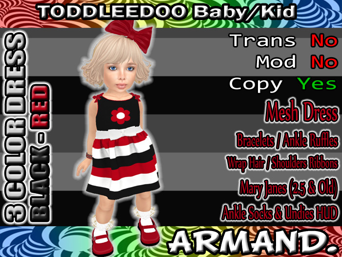 --ARMAND-- 3 COLOR DRESS - BLACK-RED