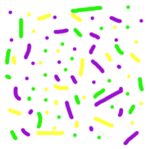 Mardi Gras confetti emitter 