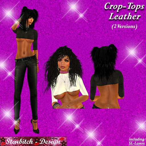 Leather Crop-Top Set Black and White (Including Omega-Applier)