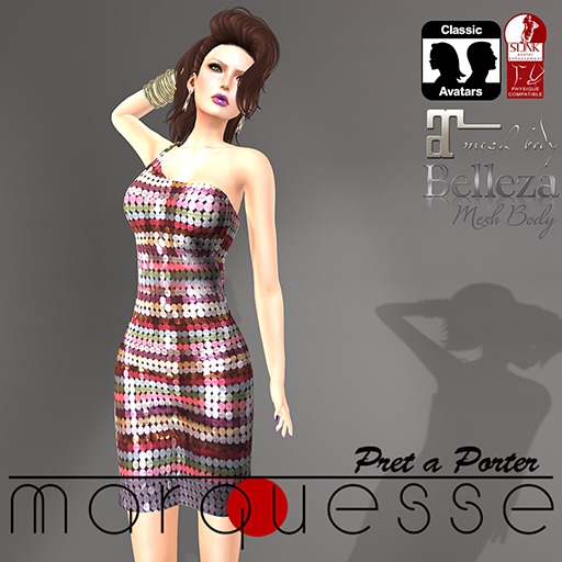 [Marquesse] Glamour Mesh_Dress Colorfull