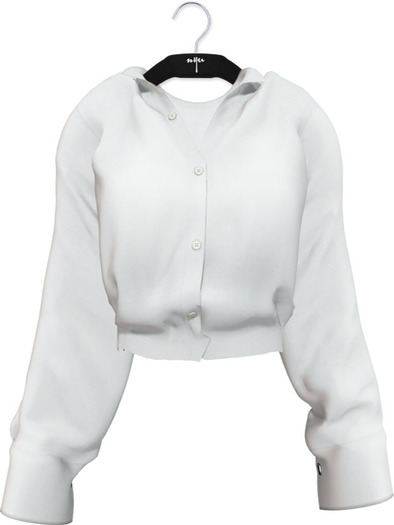NYU - Grommet Sleeve Shirt, White
