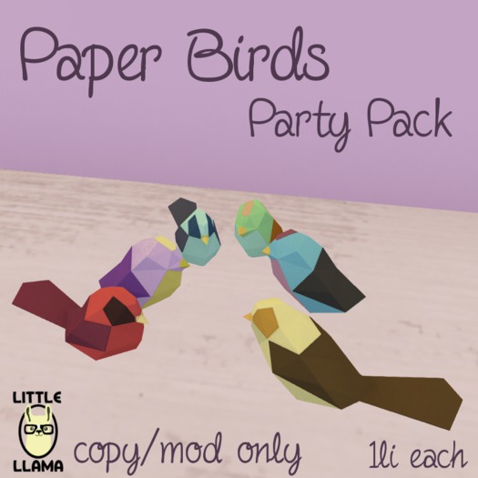 Little Llama - Paper Birds - Party Pack