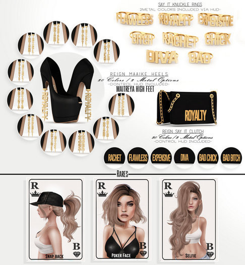 REIGN.- SAY IT! Knuckle Rings- (CHICK) #28