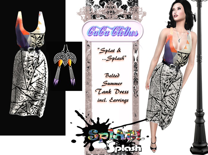 CuCu! Tank Dress "Splat 2" with Earrings!