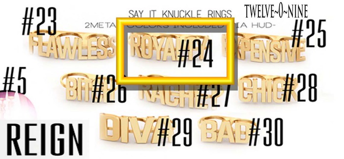REIGN.- SAY IT! Knuckle Rings- (ROYALTY) #24