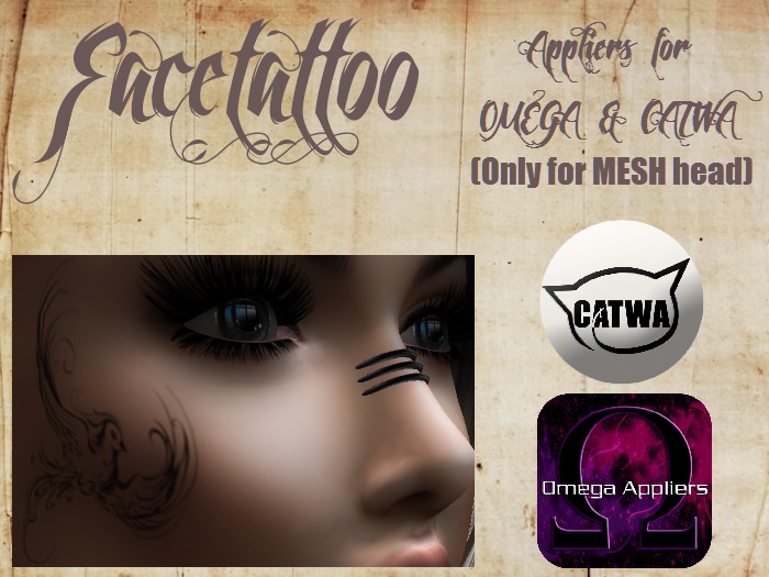FACETATTOO // Bird (Appliers for CATWA & OMEGA)