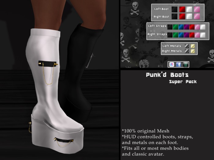 Nocturnia~ Punk'd Boots {SUPER}
