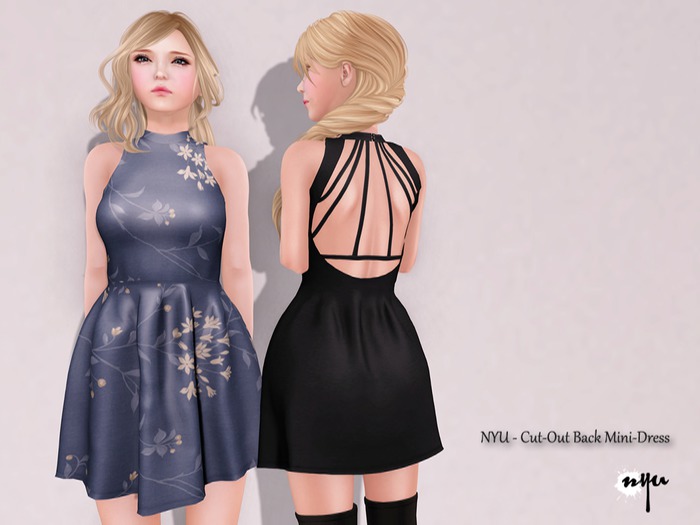 NYU - Cut-Out Back Mini-Dress, FLORALS (Fatpack)