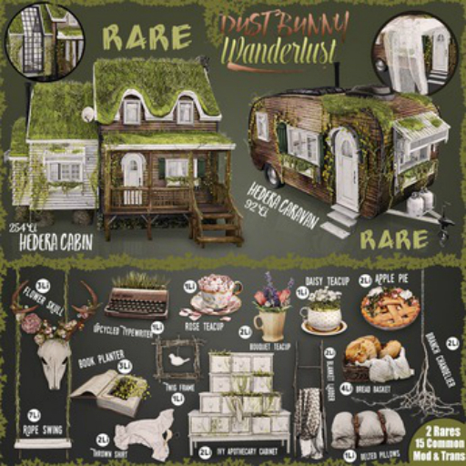 dust bunny . wanderlust . hedera cabin . boxed . RARE