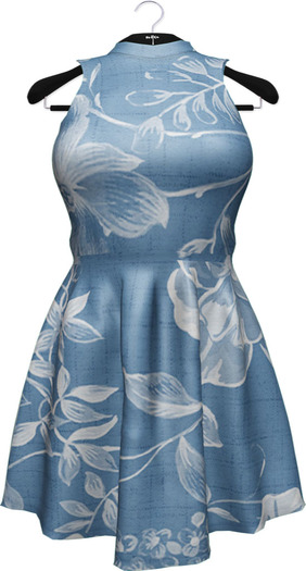 NYU - Cut-Out Back Mini-Dress, FloralBlue