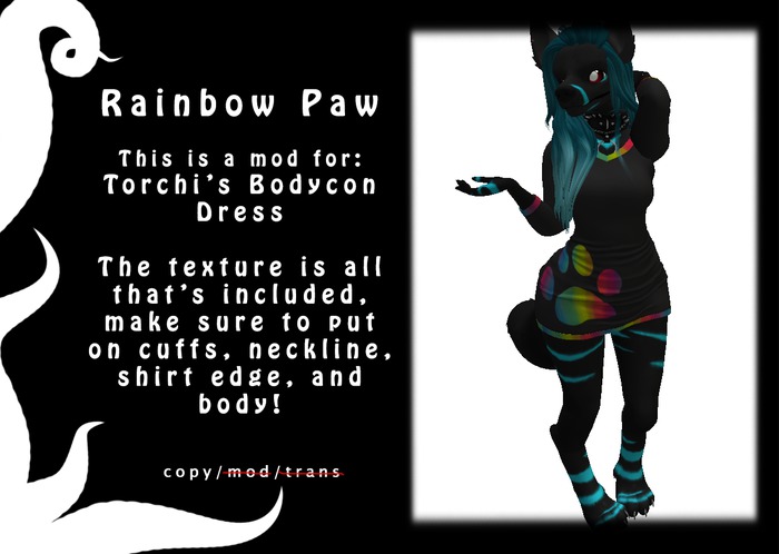Bodycon Dress Mod : Rainbow Paw : [Tentacle Experimentz]