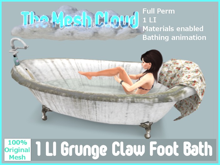 [TMC] 1 Prim Mesh Grunge Bath Tub Full Perm