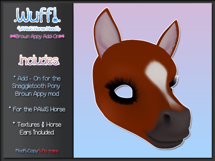 WUFF! - Add-On - Paws Horse Head - Brown Appy
