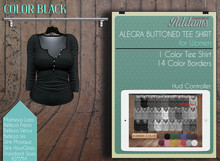 Addams // Alegra Buttoned T-Shirt // Black