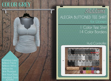 Addams // Alegra Buttoned T-Shirt // Grey