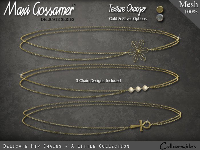 MG - Hip Chain - Delicates - Flower Beads Ankh