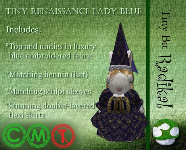 Tiny Renaissance Lady Blue