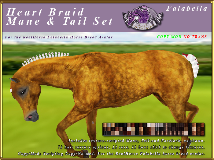 *E* RealHorse Heart Mane & Tail Set [BOXED] RH Falabella