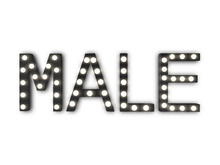 [Px] "MALE" Illuminated Light Bulbs Sign