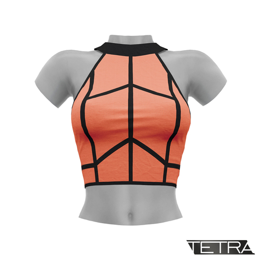 TETRA - Line Crop Top (Coral)