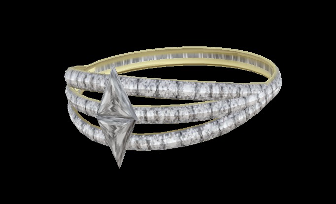 *SI* Tri-Band Diamond Ring (Large Cut)