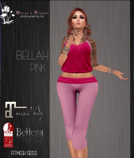 *DC - (Add Me) BellahYoga Outfit Pink HUD Box*
