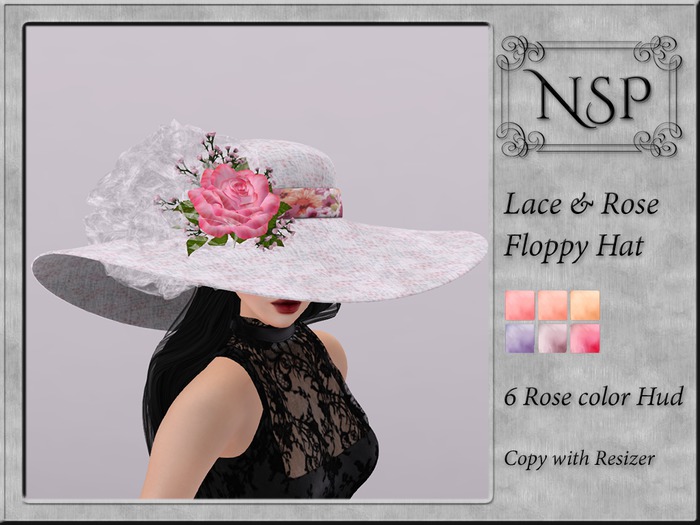 NSP Lace Rose Floppy Hat - V3