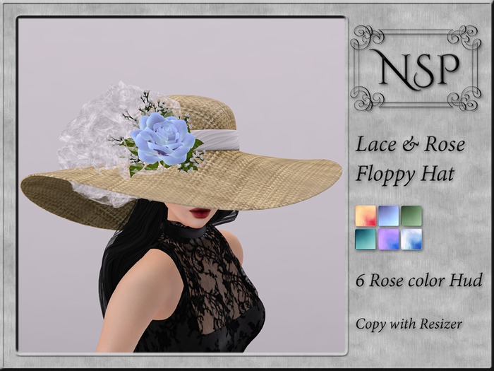 NSP Lace Rose Floppy Hat - V13