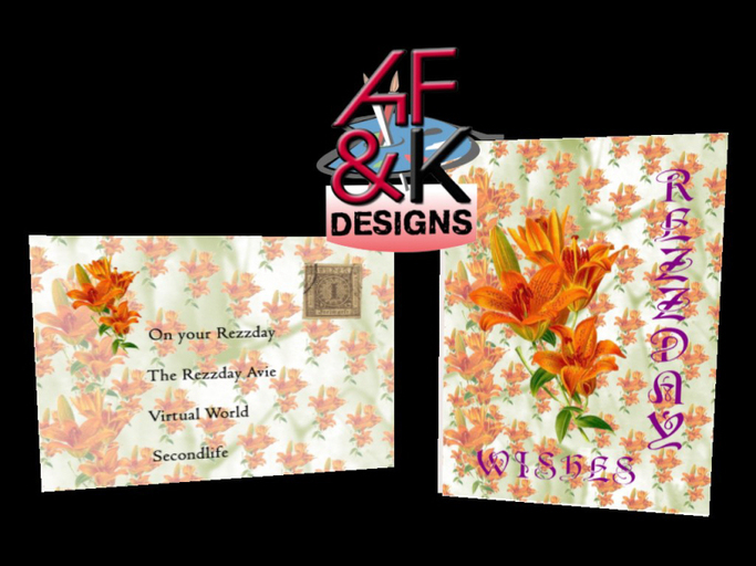 AF&K Designs - Rezzday Orchid  Greeting Card