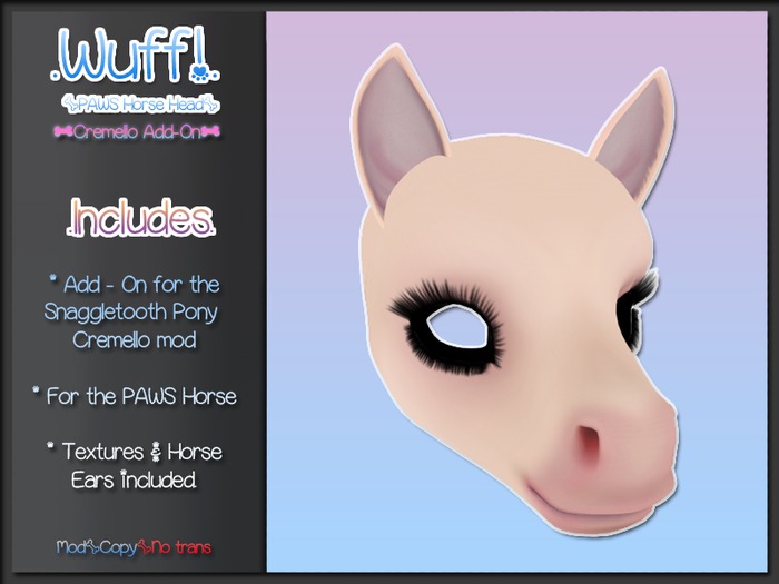 WUFF! - Add-On - Paws Horse Head - Cremello