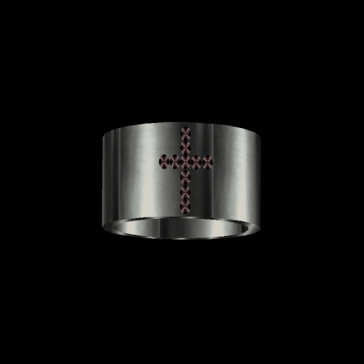 Silver and Onyx Cross Ring