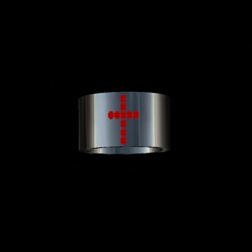 Silver Blood Diamond Cross Ring