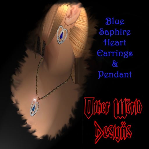 Blue Saphire Diamond Heart Set 