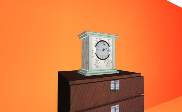 Glass Clock & Radio