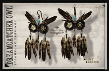 PIXEL BOX - Dreamcatcher Owl Earrings (b)