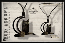 PIXEL BOX - Necklace Moon and Owl (b)