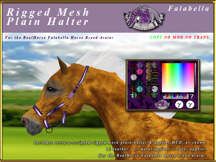 *E* RealHorse Rigged Plain Halter [BOXED]  RH Falabella