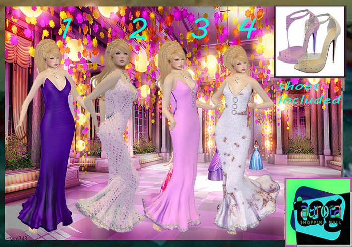 TAG! Open Back Gown & Shoes Lilac