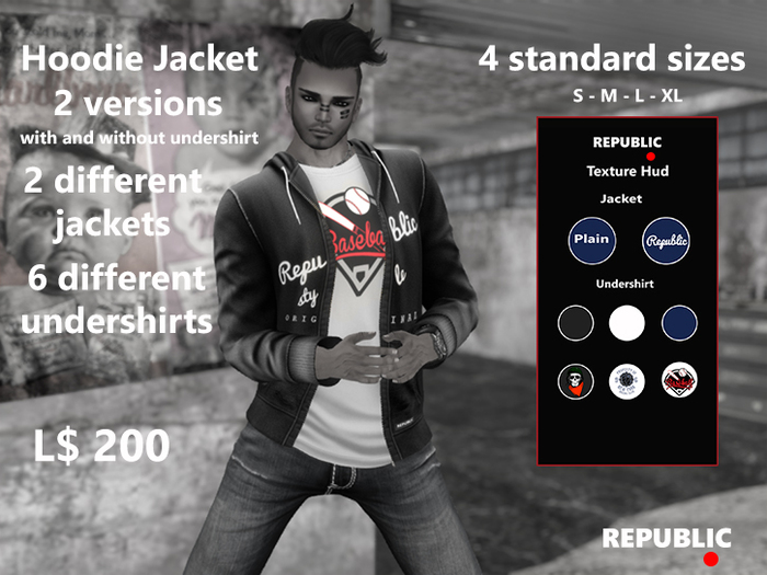 ~Republic~ Hoodie Grey