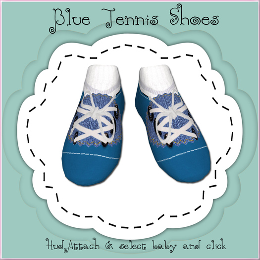Pat A Kake Blue (Rounded) Tennis Shoes