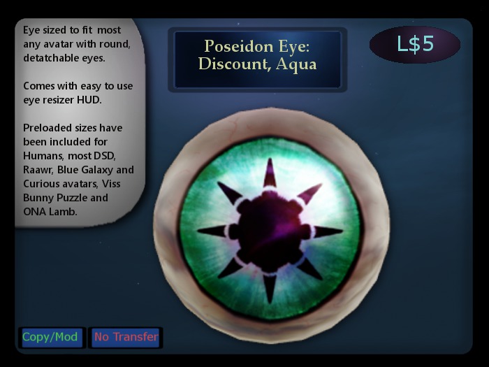 Poseidon Eye, Discount, Aqua