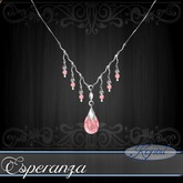 :::Krystal::: Esperanza - Necklace - Platinum - Rose Quartz