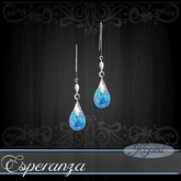 :::Krystal::: Esperanza - Earrings - Platinum - Blue Opal
