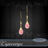 :::Krystal::: Esperanza - Earrings - Gold - Rose Quartz