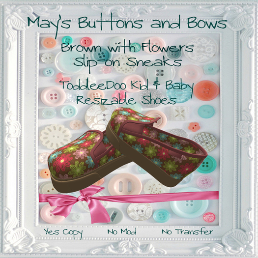 MBB * Brown with Flowers Slip-on Sneeks