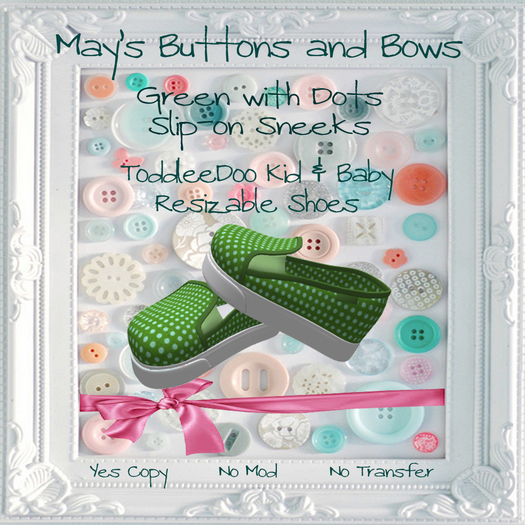 MBB * Green with Dots Slip-on Sneeks