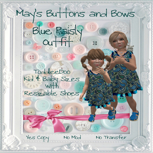 MBB * Blue Paisly Frilly Dress