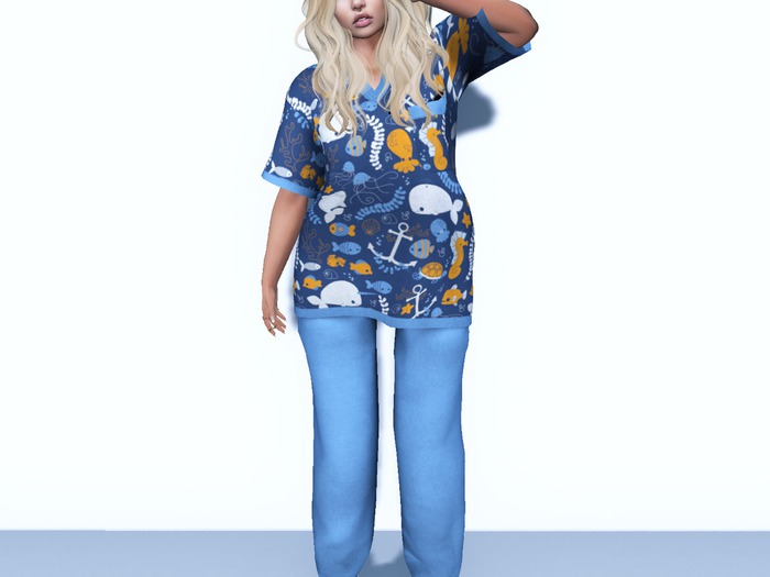 {Gator}Chomp ~F~ Scrubs/Clogs {Ocean Friends Blue} [WEAR]